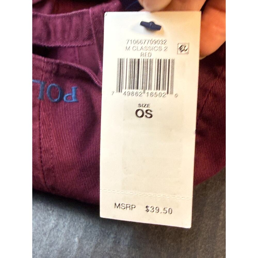 Polo Ralph Lauren Iconic Chino Ball Cap Red Maroon Dad Hat Blue Pony NWT ***READ - Picture 8 of 11